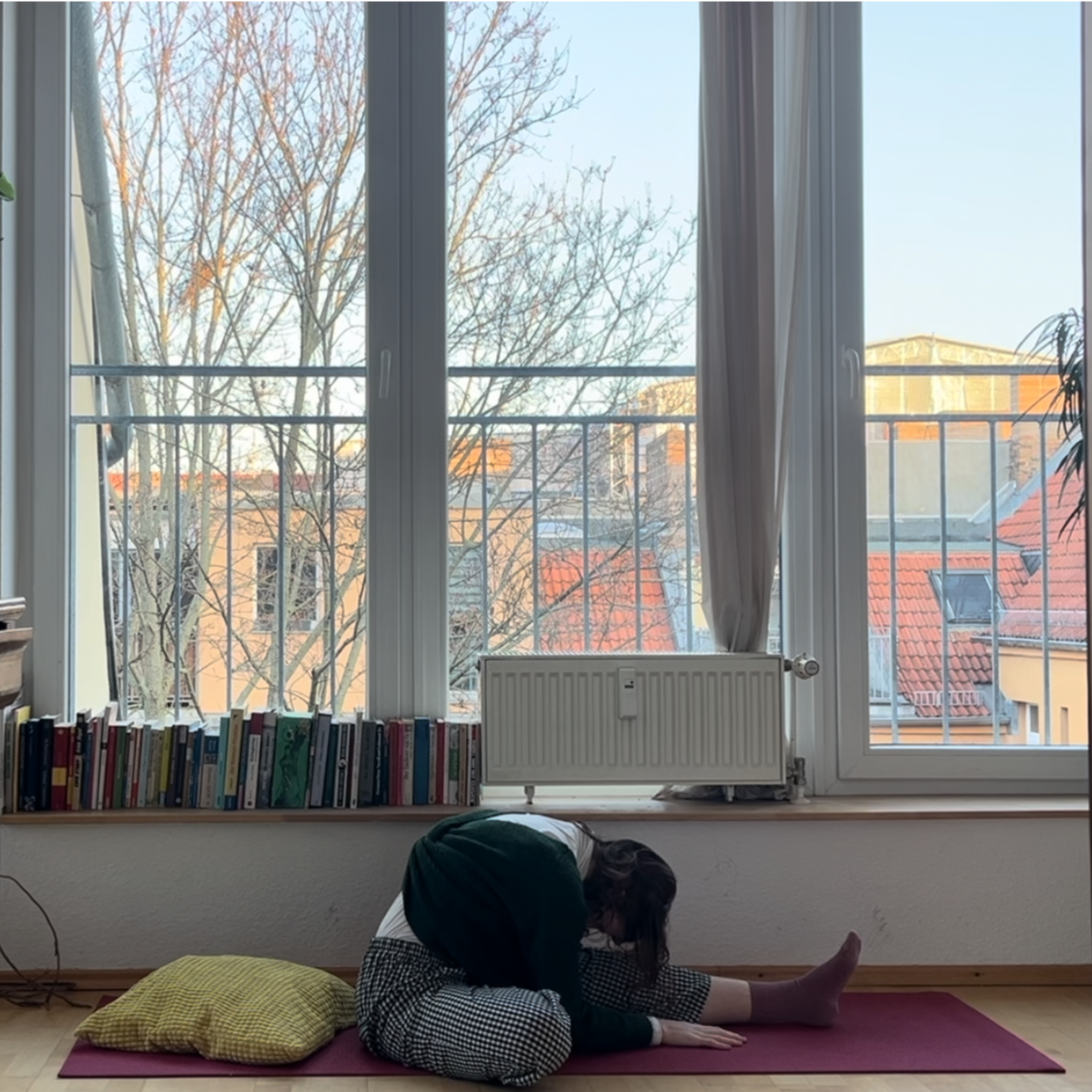 כפיפה לפנים רגל אחת ישרה – paschimottanasana